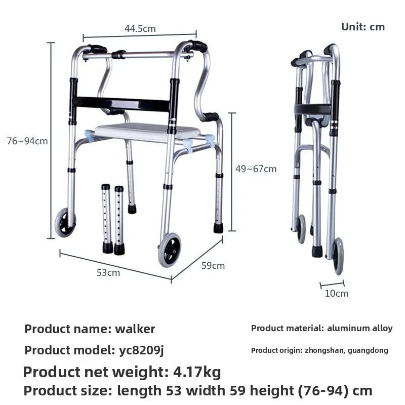 Multi-functional Solid walker for the elderly walking aluminum alloy four-legged crutches walking aids elderly walker Oasis Select YC8209J-L