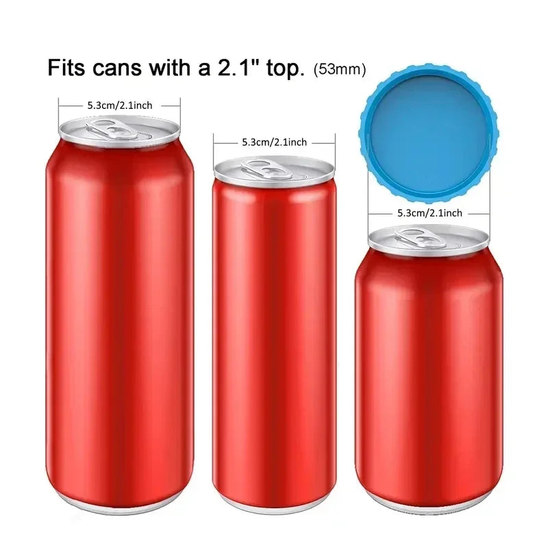 6 Pack Silicone Soda Lid Beverage Can Cover Beer Bottle Caps Juice Can Topper Reusable Coke Can Saver 6 Color Can Stopper Oasis Select