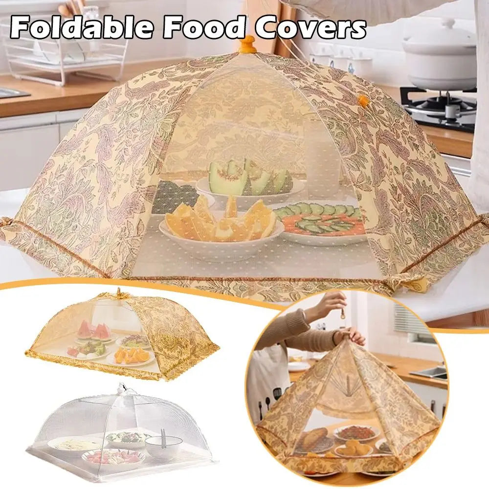 New Foldable Food Covers Breathable Anti Fly Mosquito Vegetable Cover Umbrella Dustproof Dining Table Mesh Cover Oasis Select