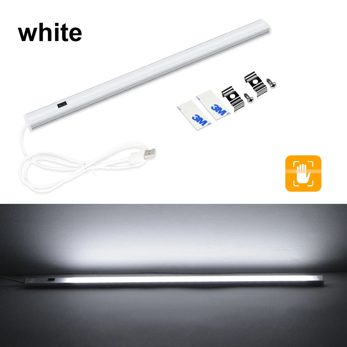 5V Hand Sweep Sensor Switch Detector USB Hand Wave Smart Motion Sensor Light Bar for Kitchen Wardrobe Indoor Night Lighting Oasis Select 40cm White No Dimmable