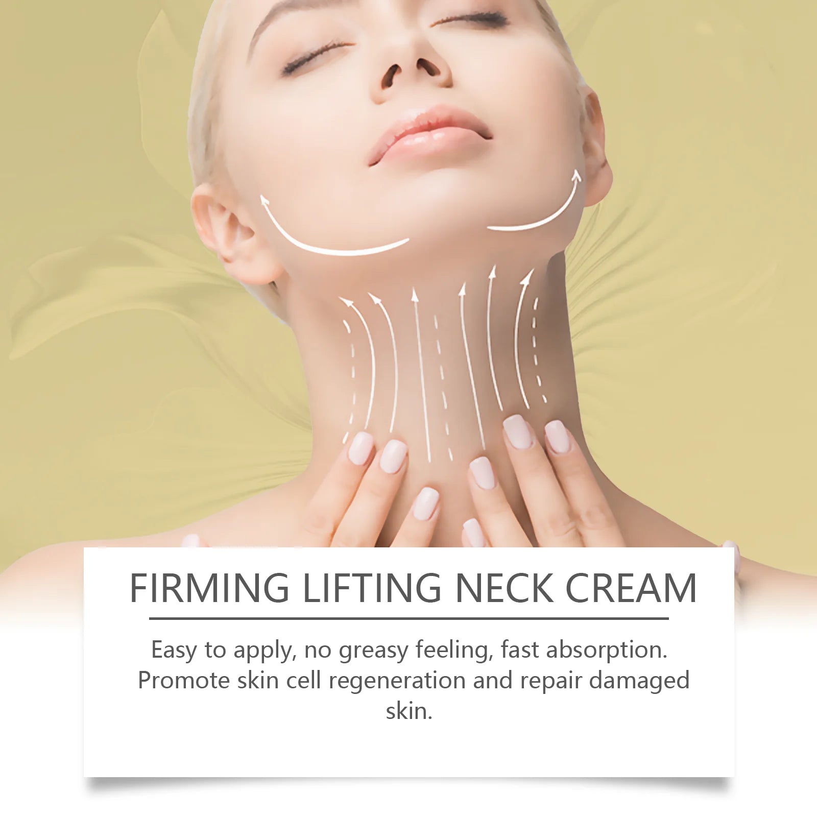 AH-8 Neck Firming Roller Cream Moisturizing Lifting Brighten Skin Fades Fine Lines Reduce Double Chin Massage Firm Neck Cream Oasis Select
