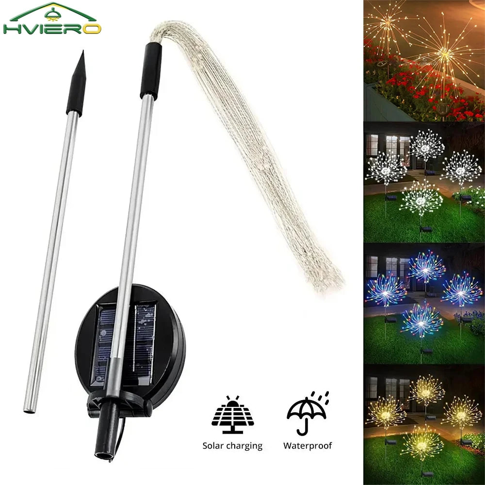 Solar LED Fireworks Fairy Lights – 8 Modes, IP65, 90 LEDs