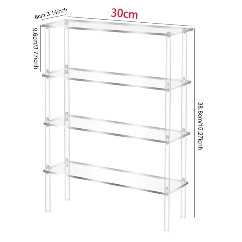 Acrylic Multi-Layer Cosmetics & Perfume Display Shelf Rack
