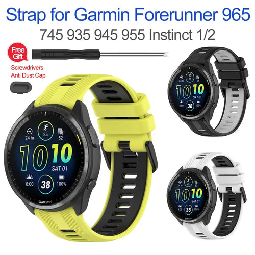 22mm Silicone Band for Garmin Forerunner 965/955/945/935 & Instinct Smartwatch Band Oasis Select