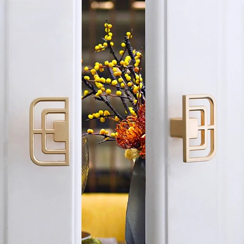 Classical Kitchen Cabinet Storage Handles Solid Dressers Brass Gold Vintage Cabinet Door knobs Furniture Drawer Pulls Hardwa Oasis Select
