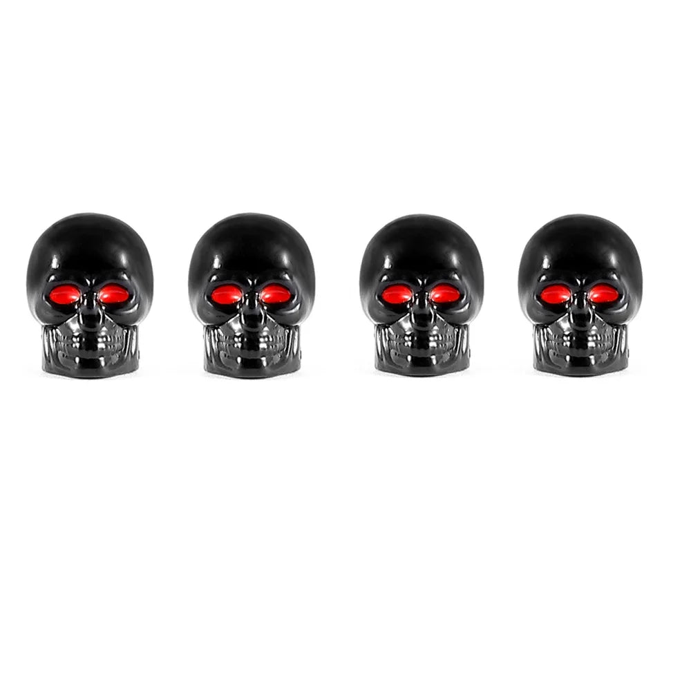Skull Valve Caps ABS Car Wheel Plugs For Alloy Wheels Tire Valve Cap Auto Valve Cover For Cars Motorcycles Bikes Oasis Select black