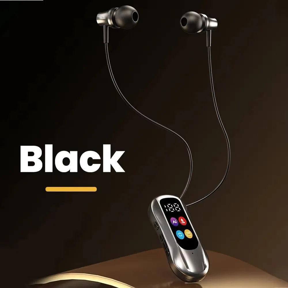 S30 Collar-Clip Bluetooth Headset Wireless Headphones With Mic HD Calling BT Earphones Variable Sound Earbuds Support Oasis Select Black