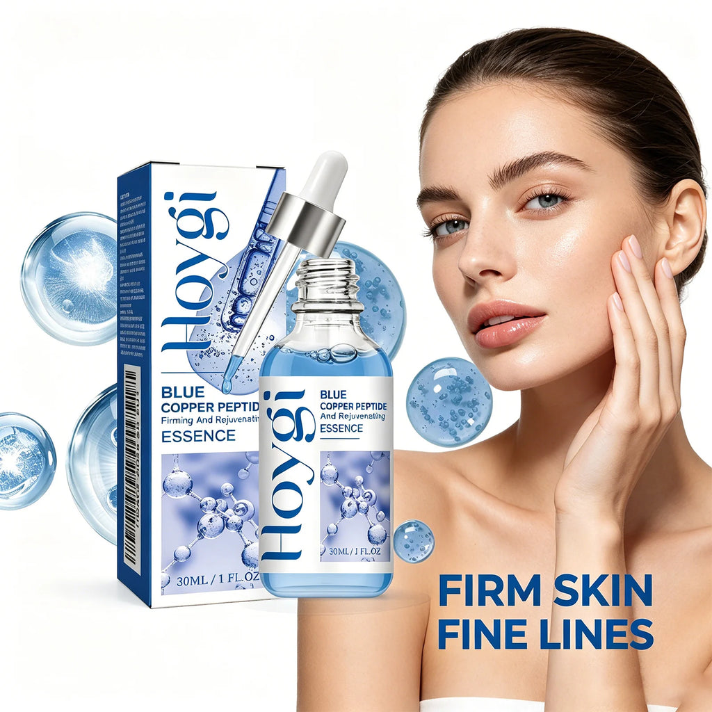 Blue Copper Peptide Firming Essence Brighten Dull Skin Reduce Fine Lines Hydrating Firming Face Care Skin Repairing 30ml Oasis Select