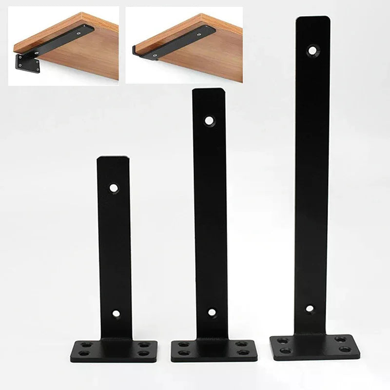6/8/10/12inch Heavy Duty Cast Iron Shelves Brackets Floating Shelf Brackets 4MM Thicked Invisible L Brackets For Shelves Support Oasis Select