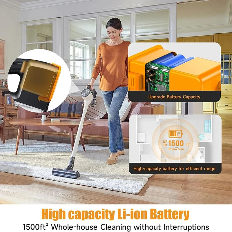 6000mAh CordZero Battery for A9/P9/A9S Vacuum, KC Certified, Compatible with EAC63382201/04 LG CordZero A9 Battery Replacement 。 Oasis Select