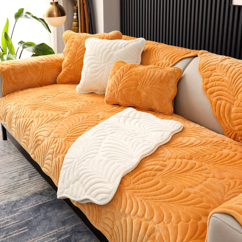Nordic simple sofa cushion winter Dutch short plush cushion cushion cover non slip thickened sofa cover cover sofa Oasis Select