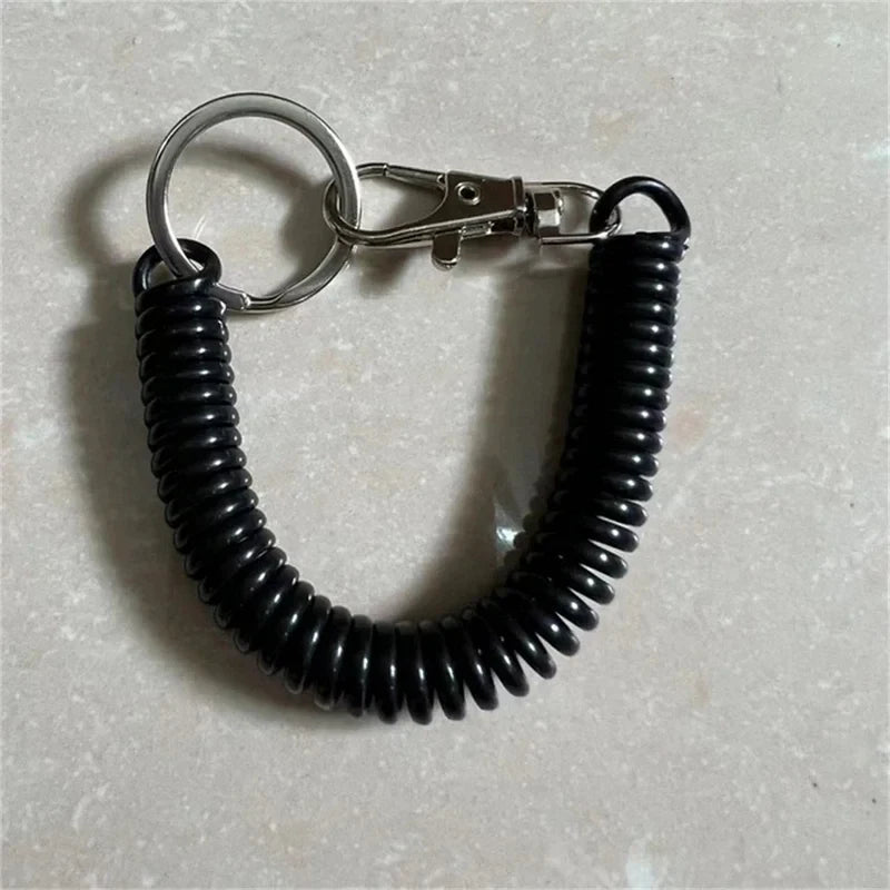 1/2/4pcs Spiral Telescopic Spring Coil Keychain Anti-Theft And Anti Loss Pull Rope Safety Keyring, With Metal Lobster Buckle Oasis Select