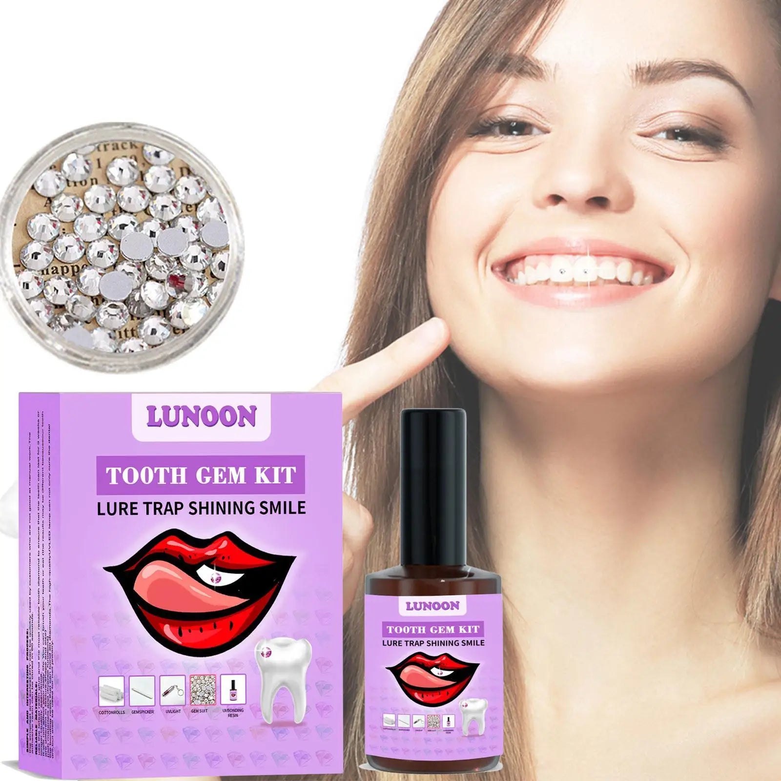 DIY Tooth Gem Kit – Crystals, UV Glue & LED Light Tooth Gem Kit Oasis Select
