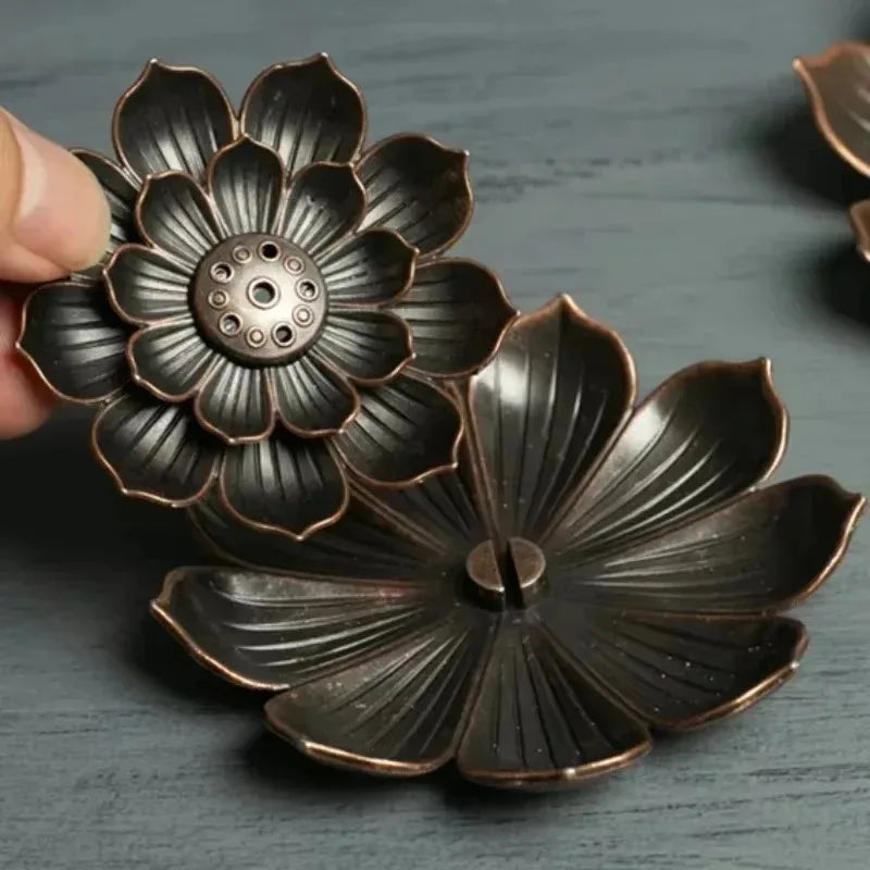 Metal Zen Lotus Buddha Incense Burner Incense Diffuser Incense Stick Holder Censer Buddhist Aromatherapy Use In Office Teahouse Oasis Select