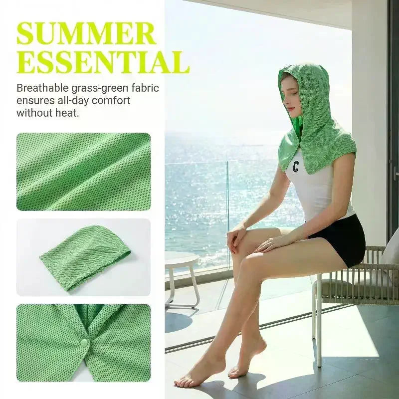 Quick Dry Cooling Sun Protection Hood Women Breathable Mesh Neck Face Outdoor Sports Sunshade Scarf Hat Oasis Select