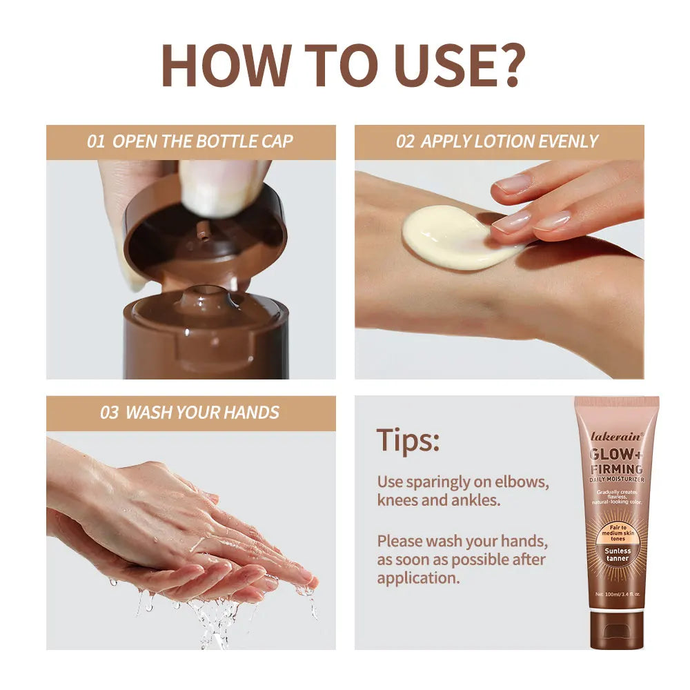 Lakerain Gradual Self Tanner Lotion – Streak-Free Sunless Tan Self Tanning Lotion Oasis Select
