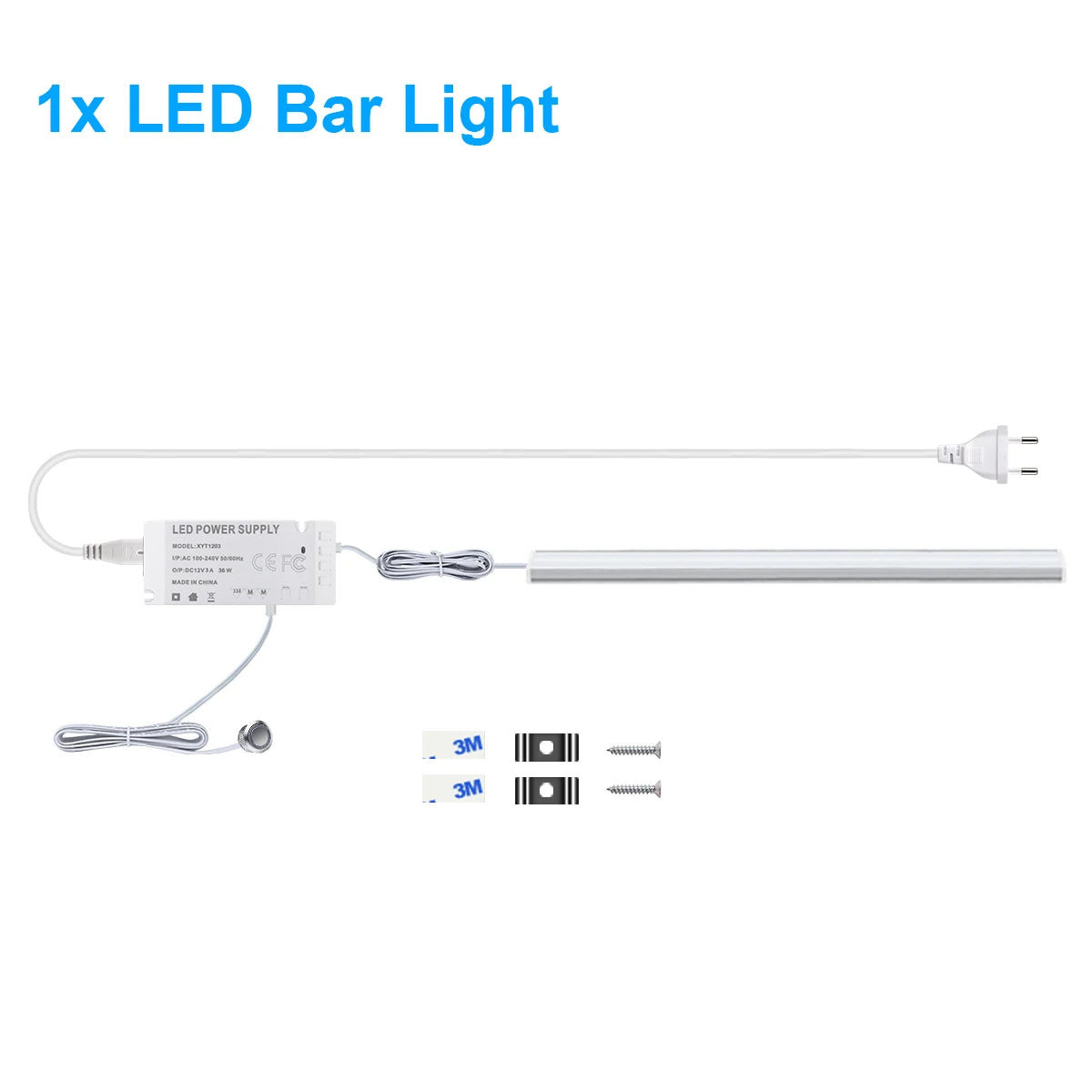 LED Light Bar Touch Sensor Dimming Swtich EU/US Power Plug Led Night Light for Kitchen Wardrobe Cabinet Lighting 30cm/40cm/50cm Oasis Select 1PCS LED Bar White 30CM|EU Power Plug