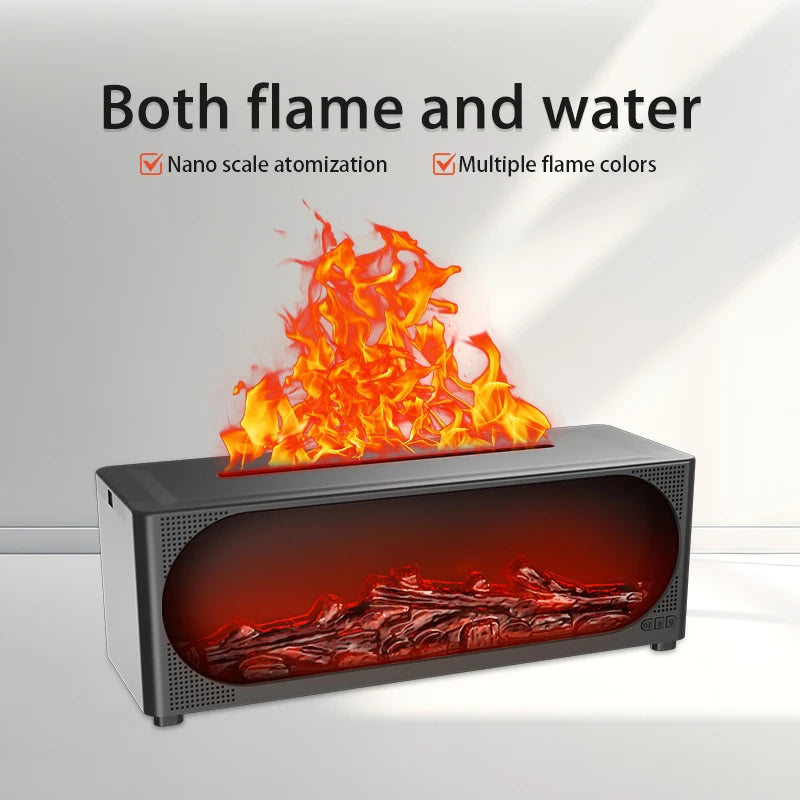 Fireplace Flame Humidifier Bluetooth Speaker & Aroma Diffuser Flame Humidifier Diffuser Oasis Select