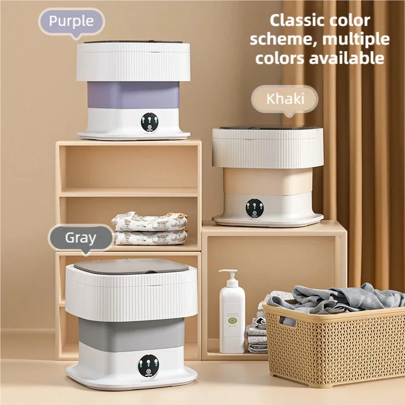 10L Portable Compact Folding Washing Machine with Timed Spin Dry Function for Socks, Underwear, and Lingerie Cleaning Oasis Select