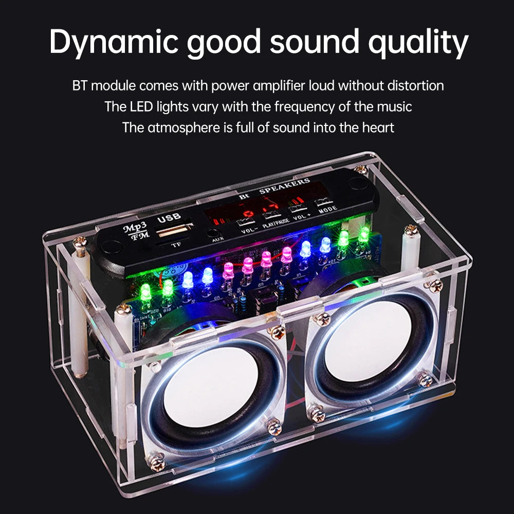 DIY Bluetooth Speaker Kit with FM Radio 87.5-108MHZ DIY Soldering Project Practice Electronic Kit Solder Assembly U Disk TF Oasis Select