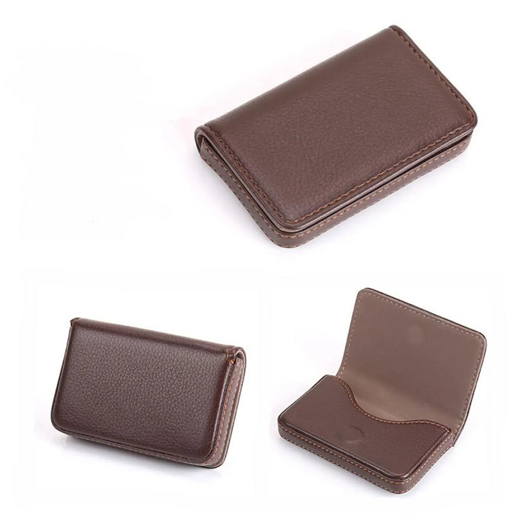 PU Leather Business Card Holder – Magnetic Buckle & Slim Design