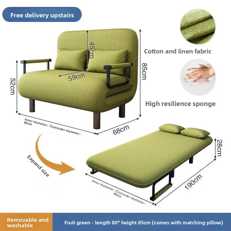 Folding sofa bed dual-purpose living room multi-functional lunch break lazy sofa space-saving single Internet sofa bed Oasis Select 80 190