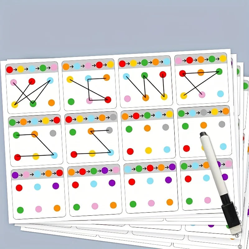 Visual tracking focus and attention training card,color and number recognition, ideal memory improvement,perfect children's gift Oasis Select