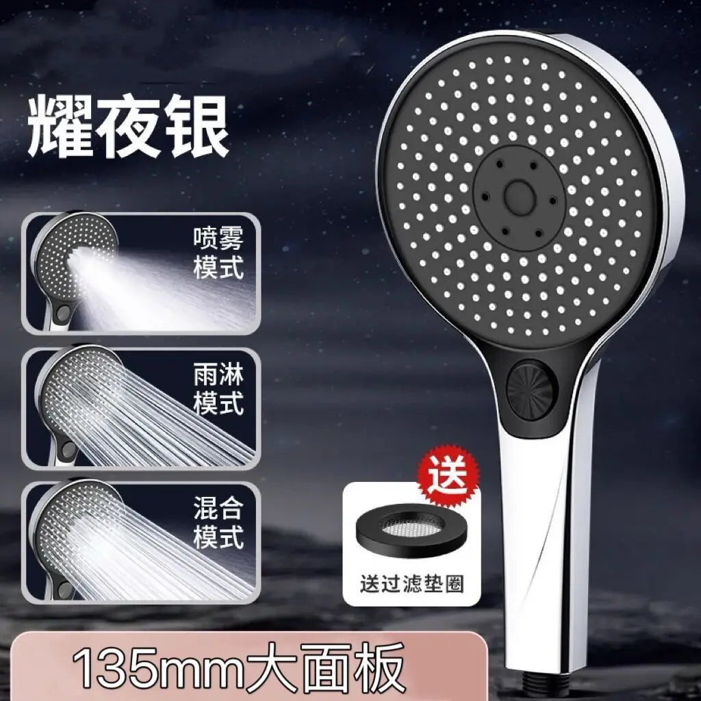 New 135mm Big Panel Shower 3 Modes Adjustable Water Saving Shower High Pressure Showerhead With Filter Bathroom Massage Shower Oasis Select Sliver Shower B