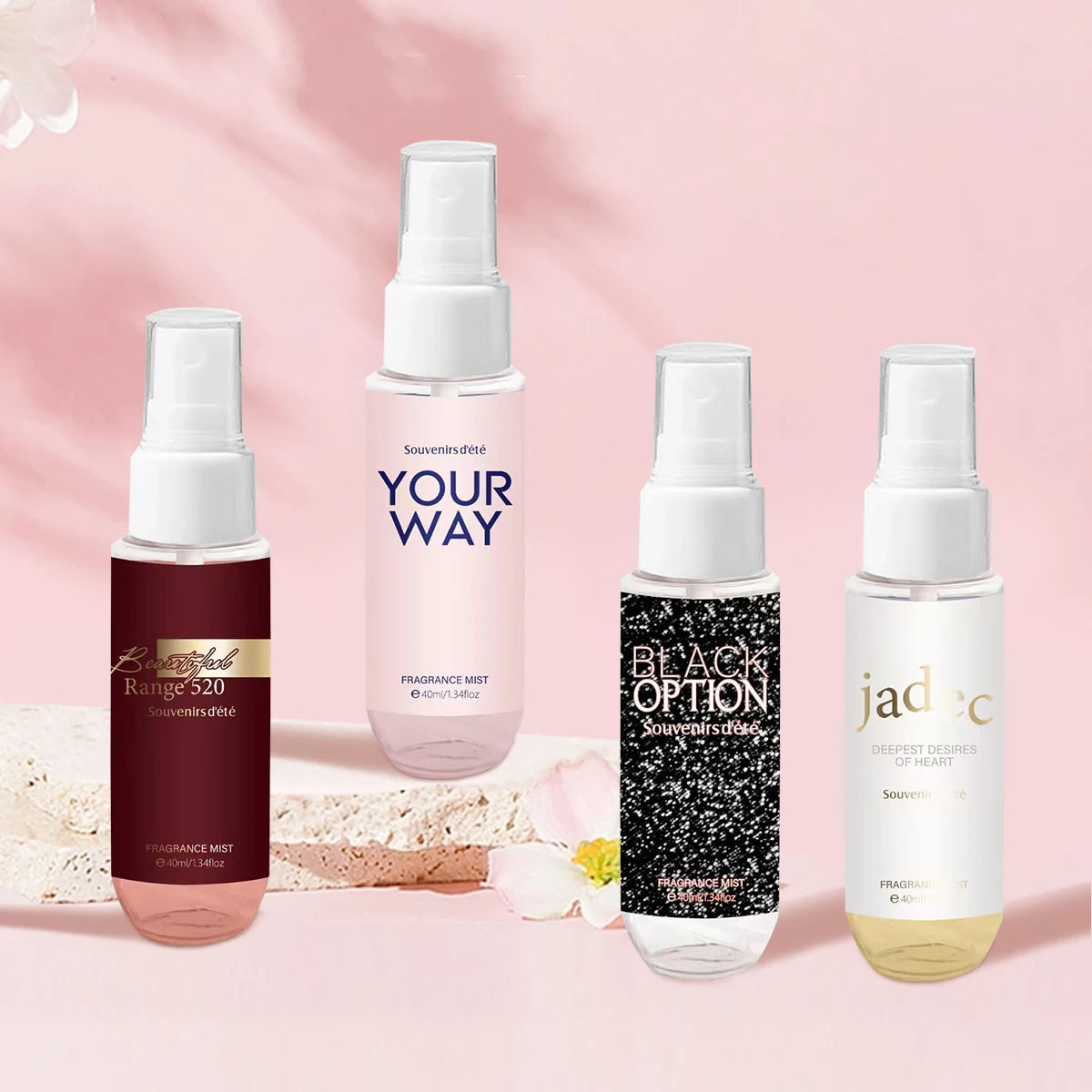 4-Piece Floral Body Perfume Spray – Alcohol-Free Women's Gift Set Body Fragrance Set Oasis Select