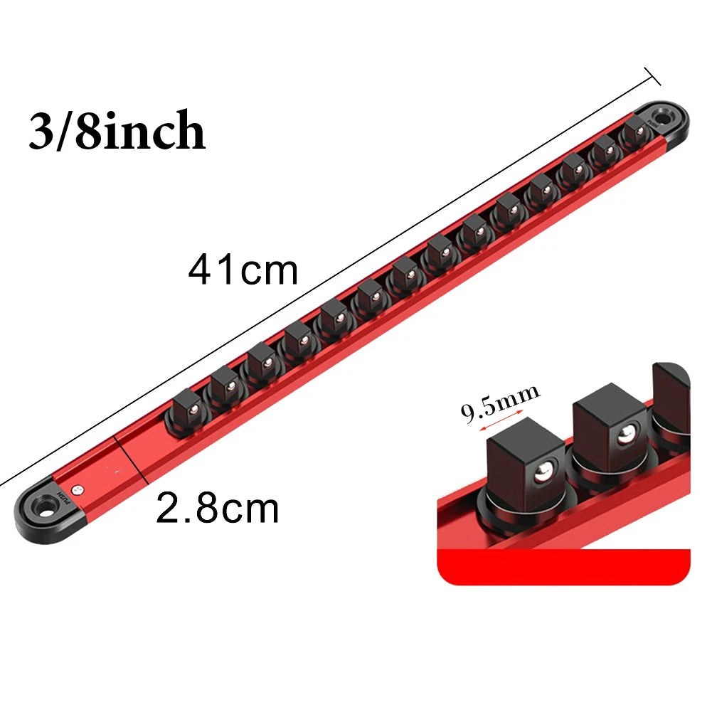 360° Swivel Magnetic Socket Organizer – 1/4, 3/8 & 1/2 Inch Socket Rail Organizer Oasis Select 9.5mm