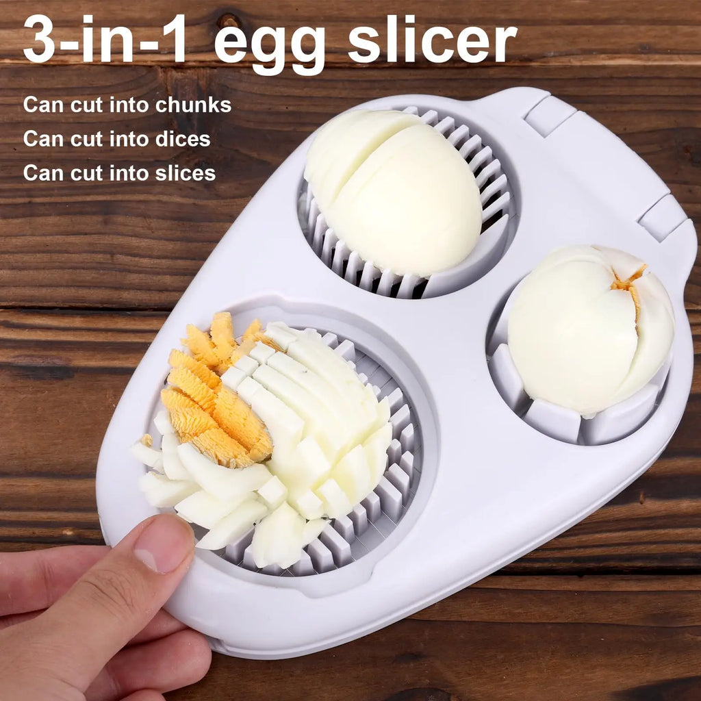 3in1 Creative Egg Slicer Hard Boiled Eggs Slicers Kitchen Food Slicers Fruit Vegetable Manual Slicers Household Kitchen Supplies Oasis Select