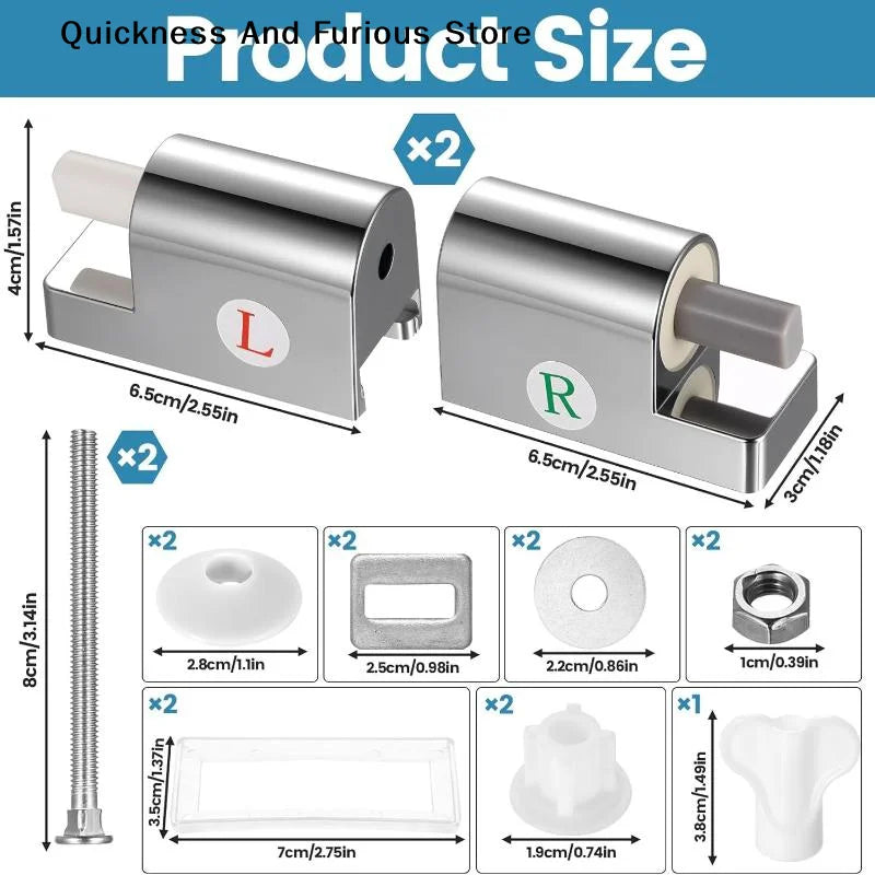 ❤Toilet Soft Close Hinges Seat Hinge Replacement Traditional Contemporary Toilet Lid Hinges Bath Hardware Fixing Connector Parts Oasis Select