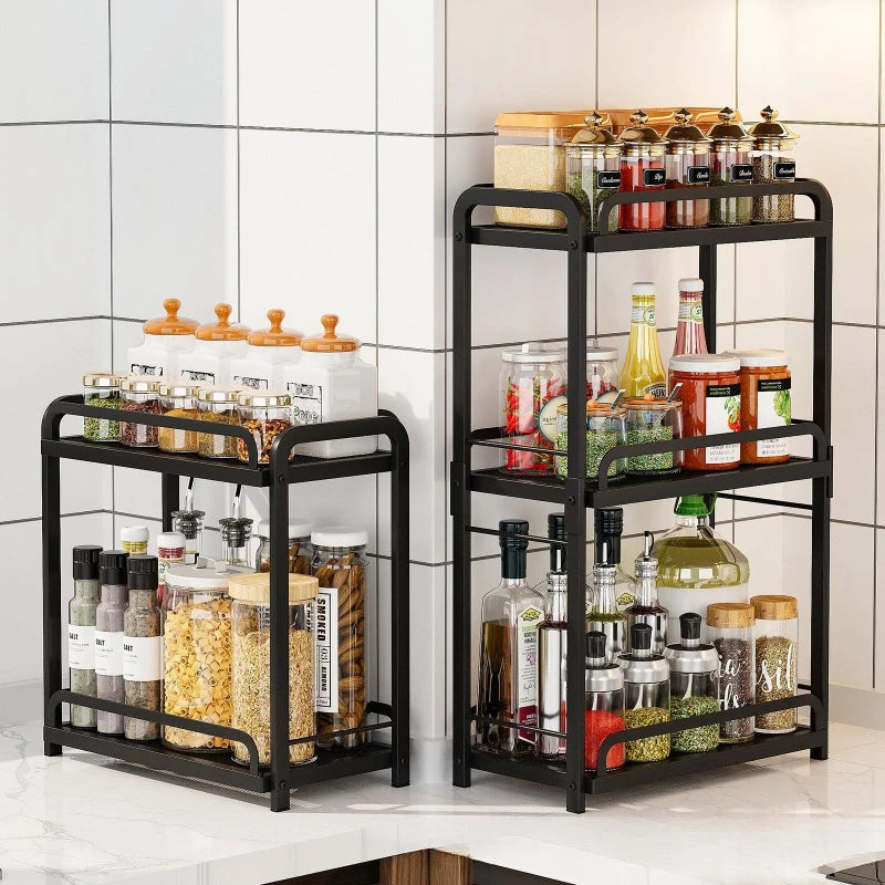 Kitchen Layered Shelf Floor Multifunctional Seasoning Rack Countertop Finishing Rack Multi-layer Seasoning Salt Tank Storage Oasis Select