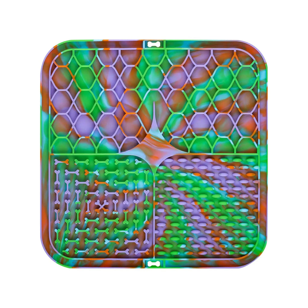 Silicone Dog Lick Mat – Slow Feeder & Bath Anxiety Relief Dog Lick Mat Oasis Select Multicolor One Size