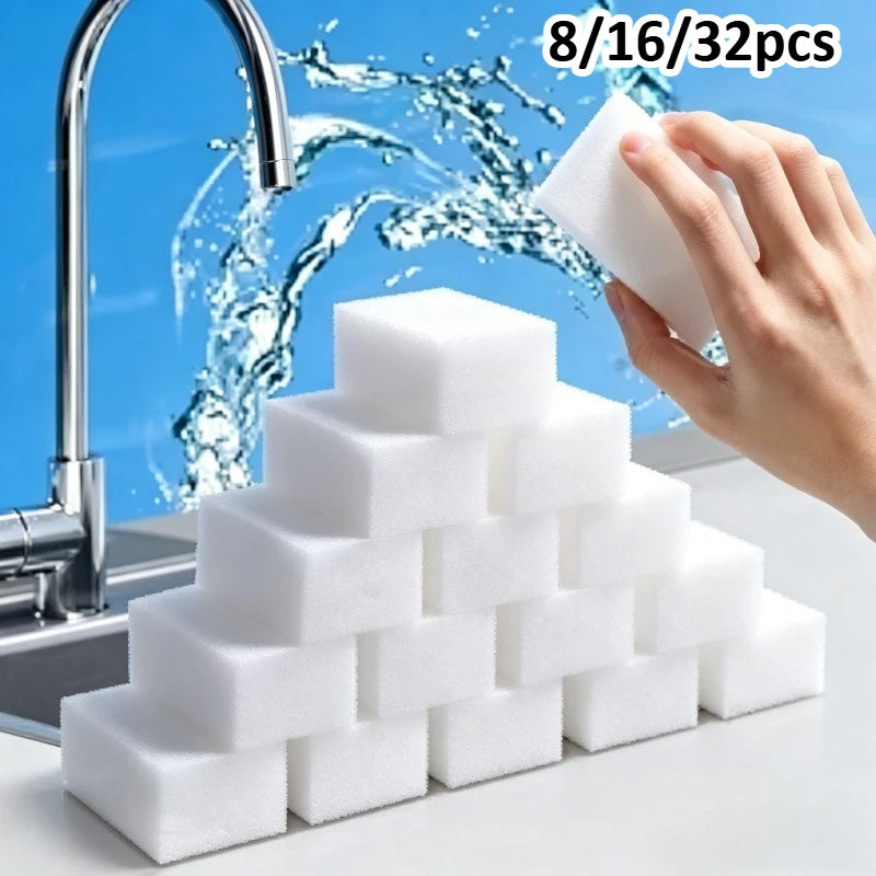 8/16/32 Pack Magic Sponge Cleaning Pad, Multi-Purpose for Kitchen Bathroom Floor Wall Glass, Quick Drying Surface Cleaner Oasis Select
