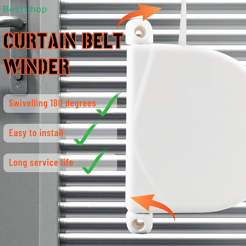 Roller Blind Cord Winder 5m Rotating Spool 180° – White