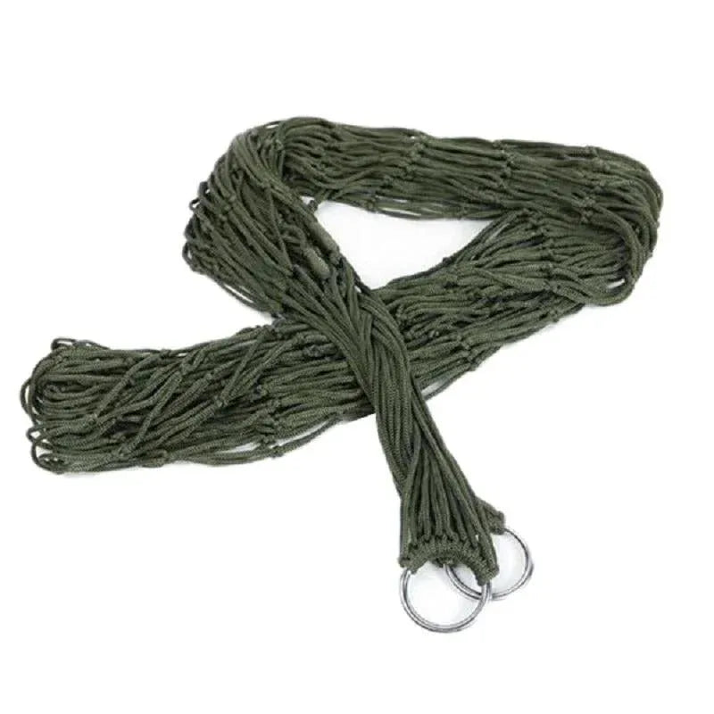 Portable Nylon Mesh Hammock with Hanging Ropes Lightweight Outdoor Swing Bed for Camping Beach Garden and Travel Use Oasis Select