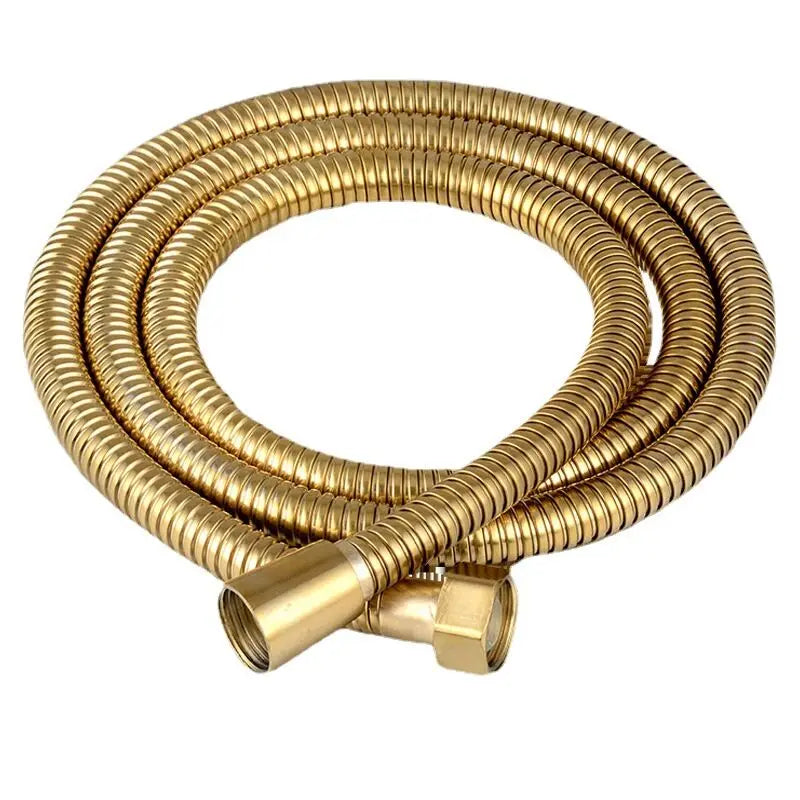 1.5/2/3M Grey SUS 304 Flexible Shower Hose Long Bathroom Shower Water Hose Extension Plumbing Pipe Pulling Tube Bath Accessories Oasis Select Gold 1.5M