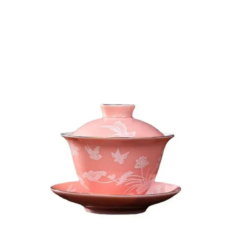 120ml Ceramic Small Mini Tea Cup Three Talents Tea Bowl Household Teacup Oasis Select