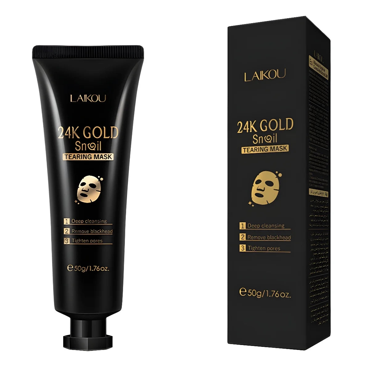 Laikou 24K Gold Snail Collagen Peel-Off Face Mask 50g