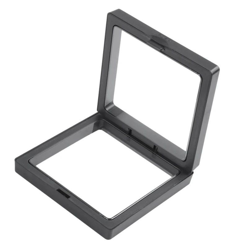 2X Square 3D Albums Floating Frame Holder Coin Box Jewelry Display Show Case, 9X9cm (With Base) Oasis Select