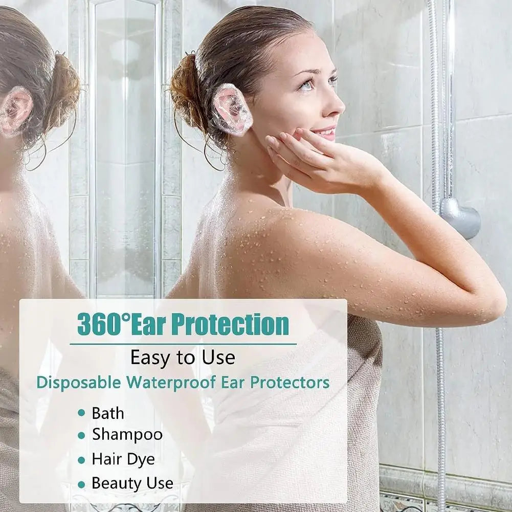 100-Pack Disposable Waterproof Ear Covers for Hair Dye & Shower Hair Dye Accessory Oasis Select