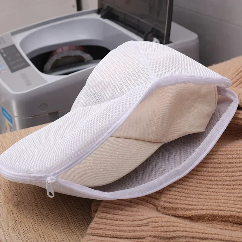 Small Clothes Wash Bag Anti-Deformation Mesh Organizer Zip Bags Washing Machine Hat Wash Protector Cap Cleaner Laundry Bag Oasis Select