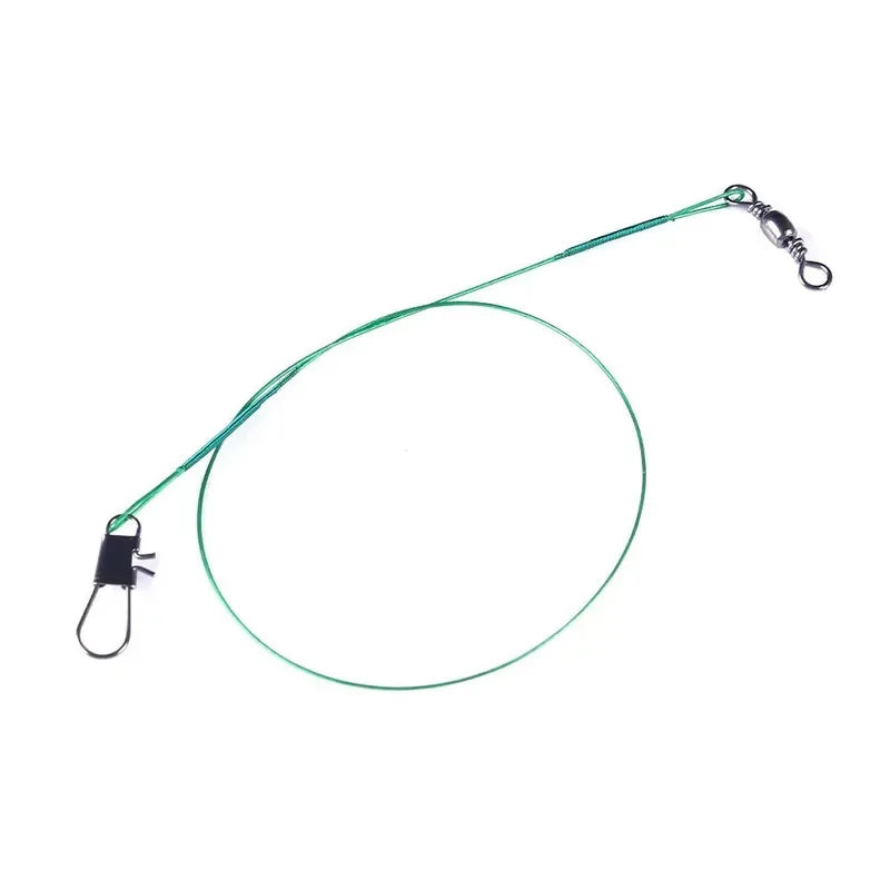 10-50pcs Anti Bite Steel Fishing Line Steel Wire Leader With Swivel Fishing Accessory Lead Core Leash Fishing Wire 15cm 20cm Oasis Select