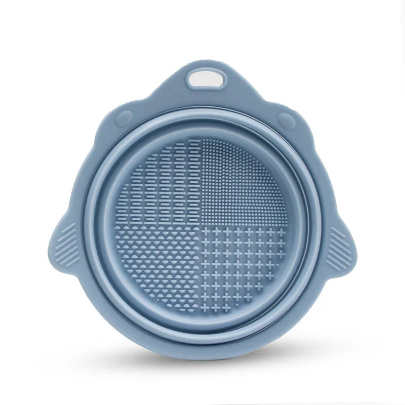 Makeup Brush Cleaner Cleaning Bowl Brush Tool Set Thorough Cleaning Without Hurting Bristles Wet & Dry Powder Puff Dry Cleaner Oasis Select blue