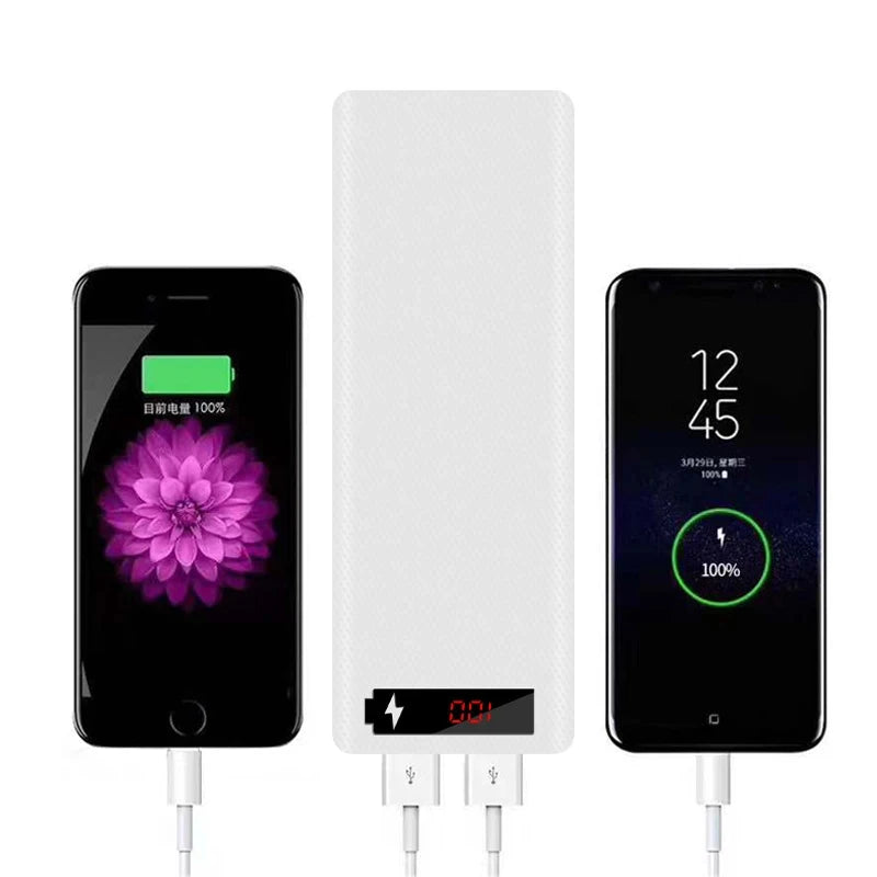 8/10*18650 Power Bank Battery Box Holder Portable Dual USB Type C Charge Shell for iPhone Xiaomi Huawei 18650 Battery Cases Oasis Select