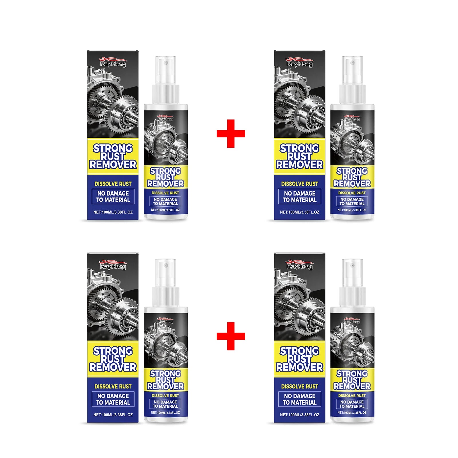 Rust Remover Spray for Car Household Hardware Metal Surface Cleaner Prevents Corrosion Multi Purpose Auto Parts Derusting Agent Oasis Select 4pcs