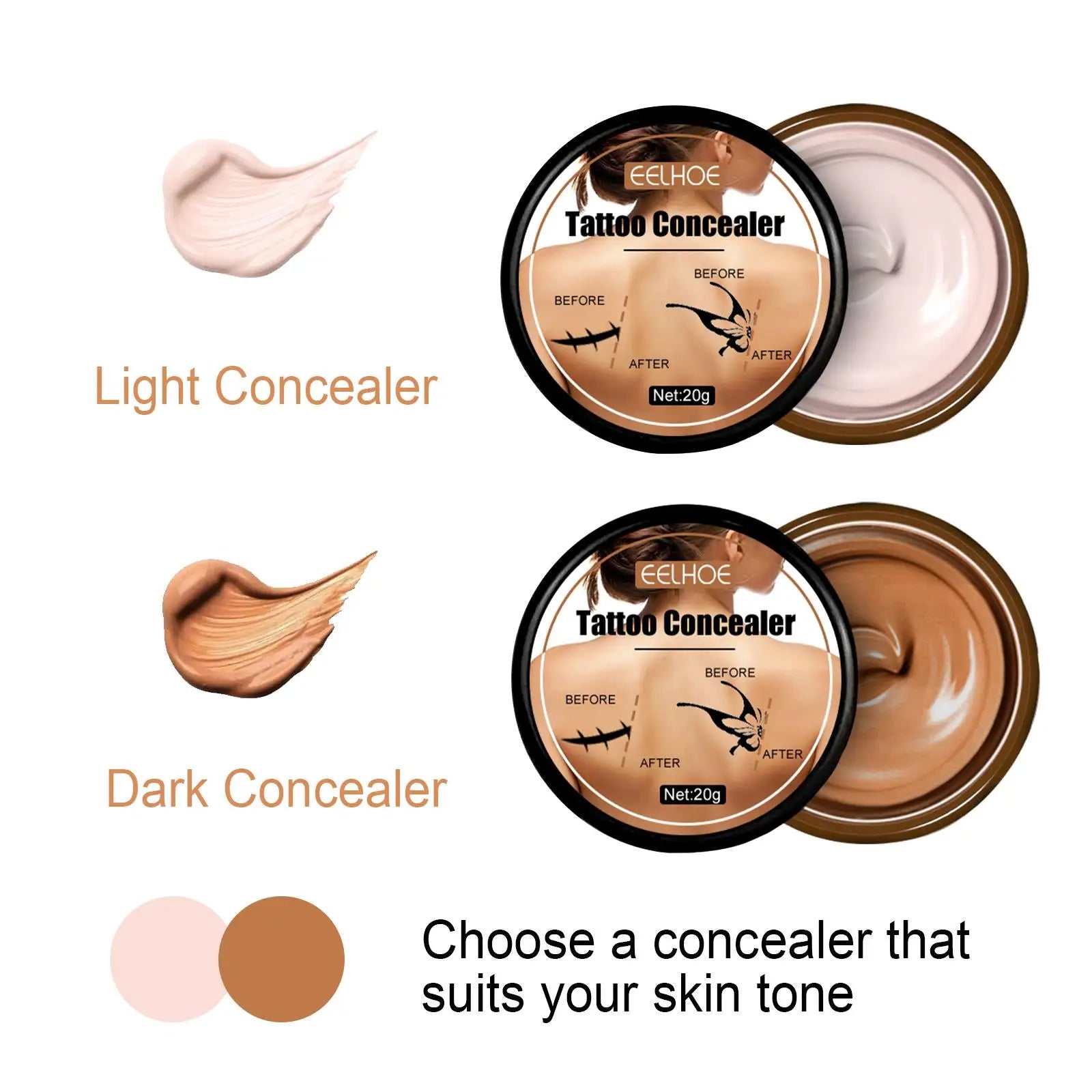 Waterproof Tattoo Concealer Cream – Cover Scars & Birthmarks Body Concealer Cream Oasis Select