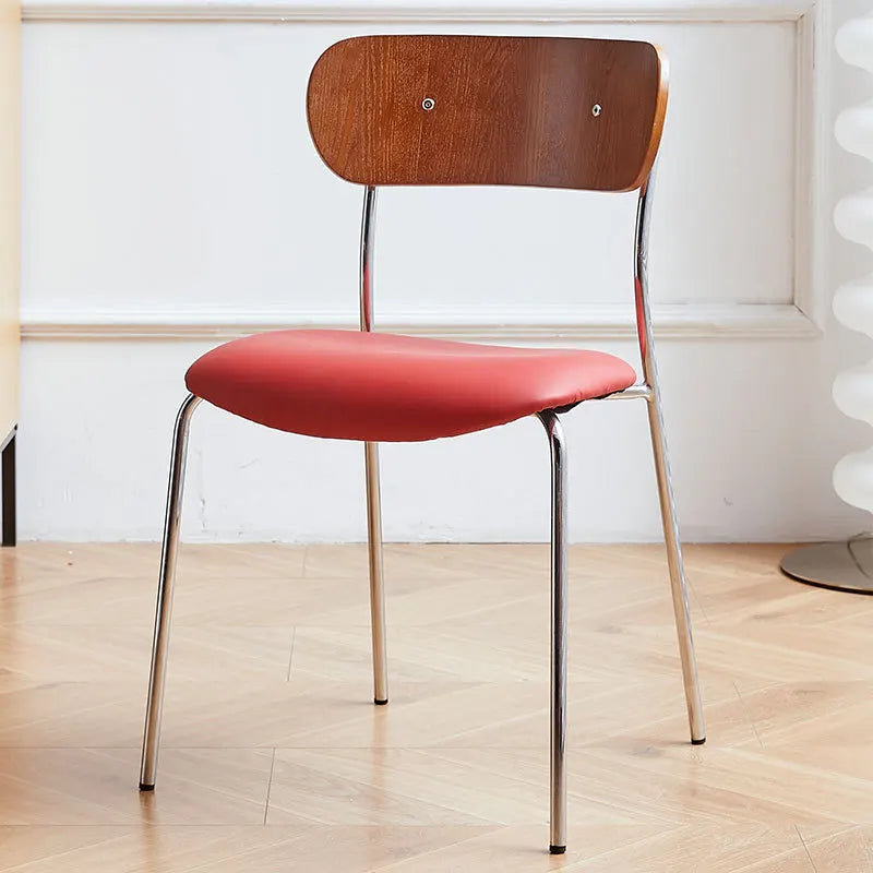Light luxury back chair Nordic dining chair custom soft bag seat cushion wrought iron dining table chair wholesale negotiation Oasis Select Red-A