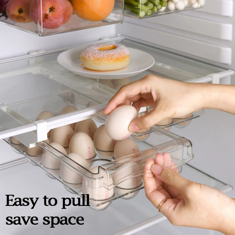 Clear Fridge Organizer Drawer – Slide Under Shelf Storage Box Fridge Drawer Organizer Oasis Select